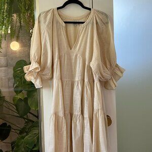 Bird & Kite Evalou Beige Cotton Dress